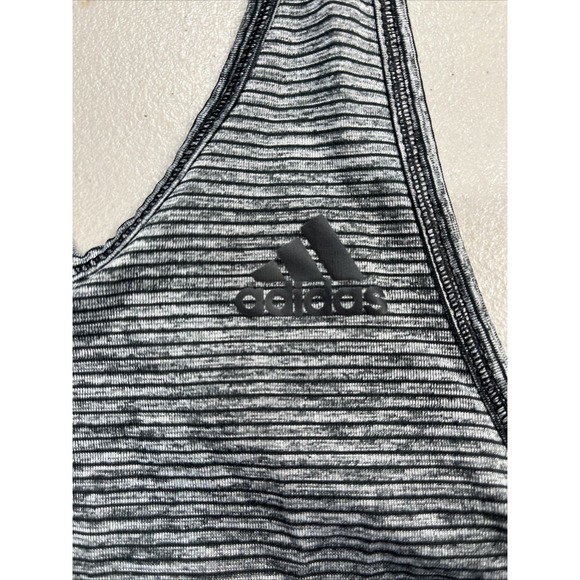 Adidas Size Medium Razorback Grey Striped Tank Top Women's - Picture 3 of 5